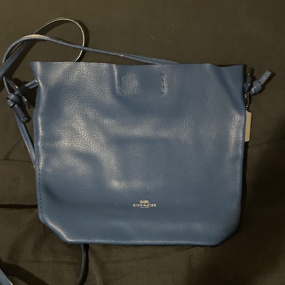 Coach Navy Leather Shoulder Bag